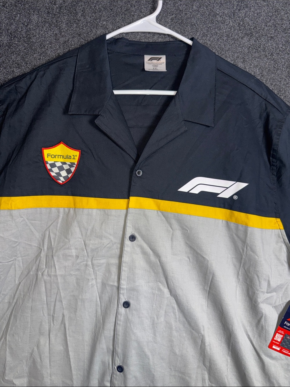 Formula 1 F1 Racing Button Down Shirt XXL Black Grey Yellow Live To Race 2020